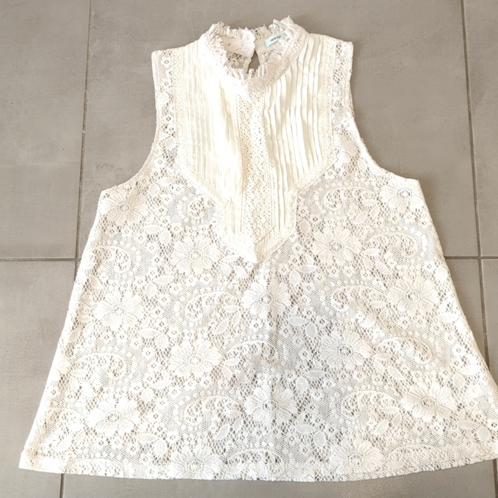 3/$20 Kimchi Blue Lace High Neck Tank Top
